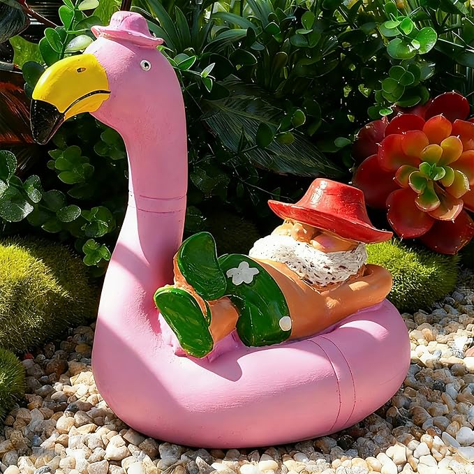 Teaeeno Flamingo Figurines, Resin Bird Sculpture, Mini Flamingo Ornaments for Coastal Home Wedding Decor, Housewarming Flamingo Gifts for Lady, Tropical Holiday Decor on Desk