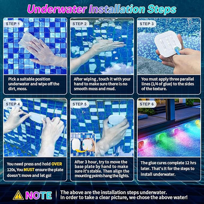 VIDOME Christmas Atmosphere Light, Floating Pool Light Waterproof LED Light Rechargeable Bettery 16 Color Changing Lamp Magnetic Floating Pond Lights Party Decor