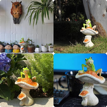 Frog Garden Decor, Outdoor Frogs Garden Statue for Yard, Garden, Indoor Outdoor Decoration and Housewarming Gift, Thinking Frog Statue