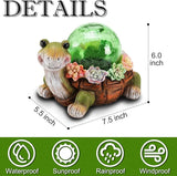 Solar Turtle Garden Statue Lights for Outdoor Decor with Succulent and LED Lighting - Lawn Decoration Resin Tortoise Figurine for Patio Yard Balcony Ornament - Valentine Day Gifts for Mom Grandma