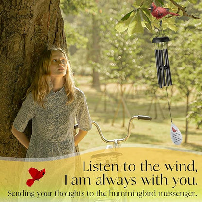 Memorial Wind Chimes for Outside,Cardinal Wind Chimes for Loss of Loved One,Sympathy Wind Chime,Memorial Gifts for Loss of Mother,Sympathy Gifts for Loss of Dad,Windchimes in Memory of a Loved One