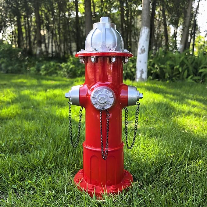 Garden Fire Hydrant Outdoor Statues,Sculpture for Dog to Peed on Yard Decor,Fire Hydrant Puppy Pee Training Post Figurine,Funny Decor Statues for Backyard Patio Lawn Porch White