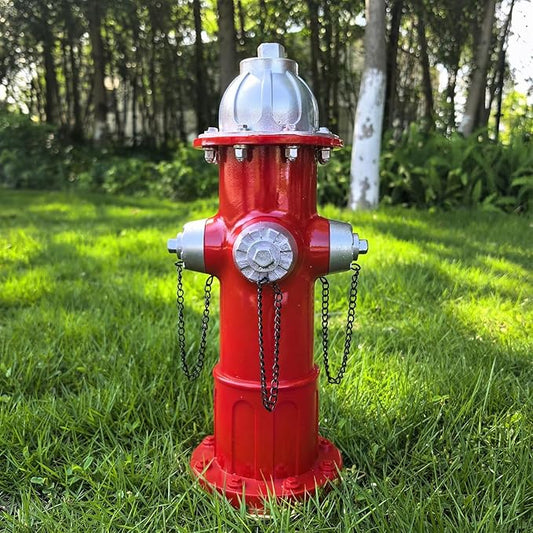 Garden Fire Hydrant Outdoor Statues,Sculpture for Dog to Peed on Yard Decor,Fire Hydrant Puppy Pee Training Post Figurine,Funny Decor Statues for Backyard Patio Lawn Porch White