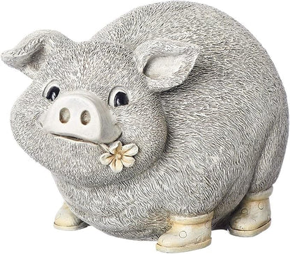 Roman 6" H Pig in Rain Boots Statue Pudgy Pals, Garden Decor