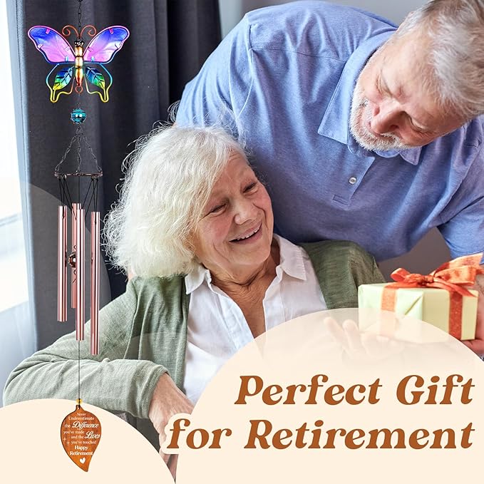 Retirement Gifts Wind Chimes, Personalized Retirement Gift for Women/Men, for Retiree, Coworker, Doctors, Teacher, Nurse, Police, Military - Happy Retirement 2026