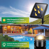 POPOSOAP Solar Pond Lights, 3-in-1 Warm White Underwater Pond Lights, IP68 Waterproof LED Landscape Spotlights for for Pond, Garden, Patio, Fountain, Pool, Waterfall Decoration(3 Head Lamp)-P63H