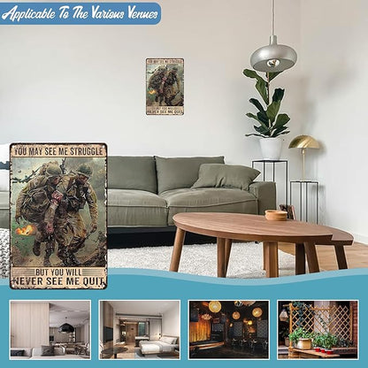 Veterans Day Metal Tin Sign U.S Army Veteran Retro Tin Sign For Backyard Garage Man Cave Shed Office Craft Room Living Room Coffee Bar Wall Decor Home Sign Gift 8x12 inch