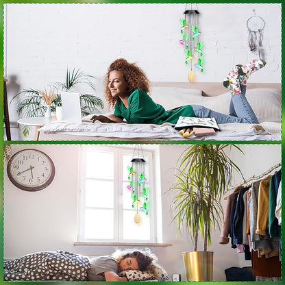 Wenqik 3 Pcs Christmas Hummingbird Gifts Set for Women Include Hummingbird Solar Wind Chimes Socks Makeup Bag Gift for Humming Bird Lover Mother Mom Grandma Wife Sister Her Birthday Xmas Gifts