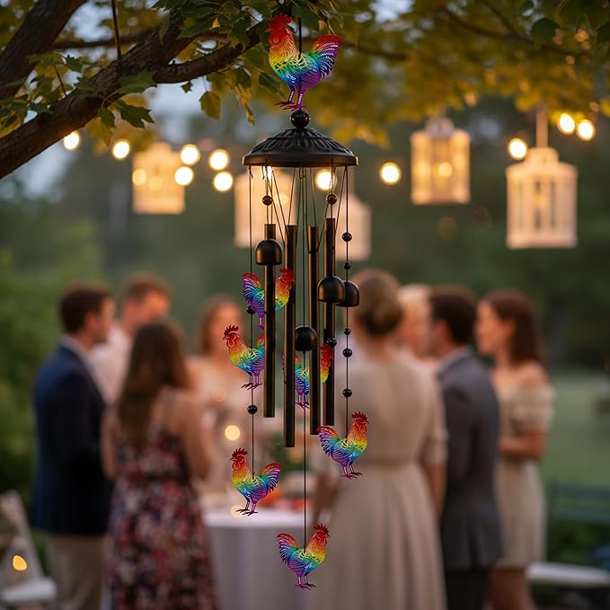 Wind Chimes for Outside, Deep Tone Memorial Windchimes for Patio Porch Balcony Decoration, Memorial Wind Chimes Gifts for Women Mom Grandma Sister (Chicken)