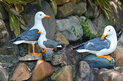 Real Seagull Outdoor Sculpture,Garden Bird Statue,Beach Statue Decor,Resin Animal Seabird Ornaments,Coastal Beach Decor,Patio Decor for Outdoor Table Decorfor Garden,Terrace,Lawn,Yard