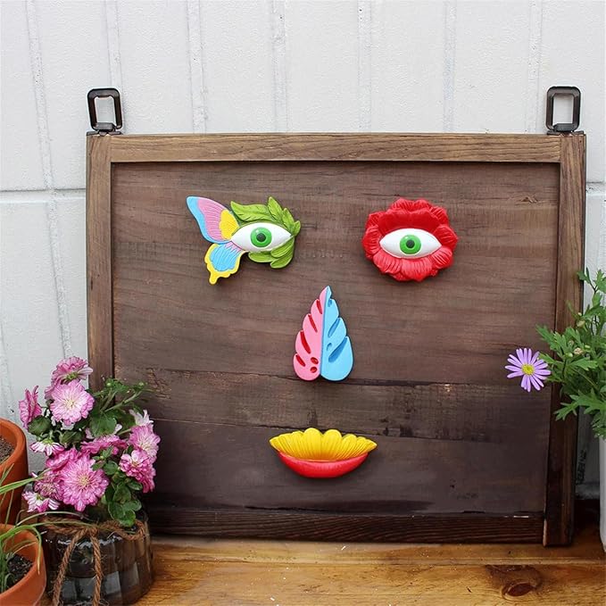 Garden Statues Funny Tree Faces Sculpture Full Color Tree Hugger Garden Decoration Whimsical Sculpture Garden Peeker for Easter Creative Props Yard Ornaments Decor
