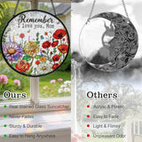 Gifts for Mom - Stained Glass Window Hanging Sun Catchers Indoor 6.3 Inch Colorful Wildflowers Mama Birthday Gift, Flower Suncatcher for Window Home Door Wall Garden Outdoor Decor for Mothers