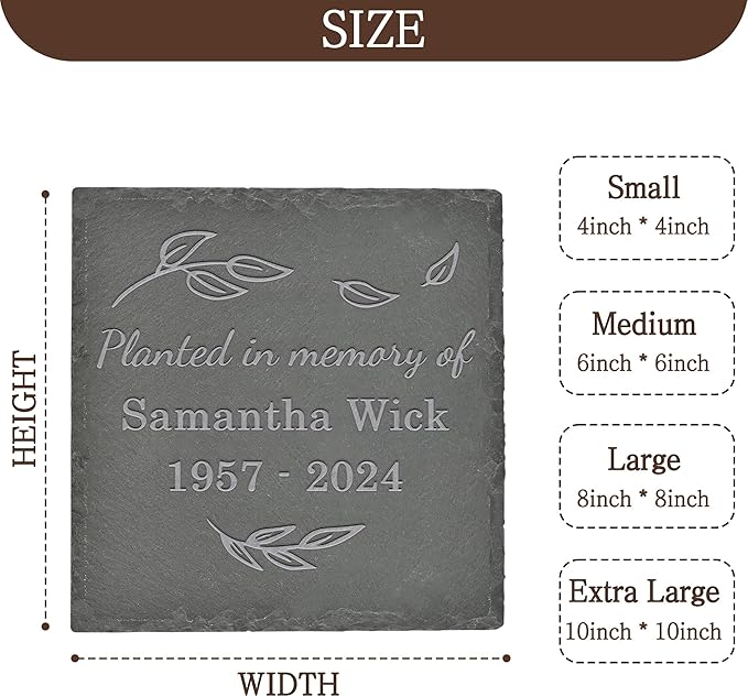 Personalized Memorial Stone Memorial Garden Stone - Sympathy Gifts for Loss of Dad, Mom or Loved One - Bereavement, Remembrance and Condolence Gift - Planted in Memory Square
