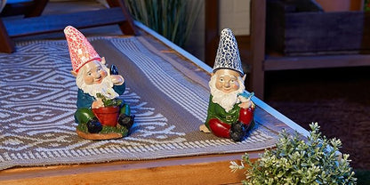 Eastwind Gifts 10016215 Cheery Gnome Solar Garden Statue
