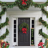 Christmas Wooden Welcome Sign Vertical Porch Sign -Holiday Porch Board Welcome Sign for Front Door, Porch, Yard, Deck, Patio, or Wall - Indoor Outdoor Decorative Farmhouse Rustic Christmas Hanging Signs and Yard Decor – 47.2" H