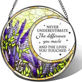 Thank You Gifts, Stained Glass Suncatcher Ornament, Window Hanging, Going Away/Goodbye, Appreciation, Retirement Gifts for Women, Men, Coworker, Boss, Friend | Retirement Party Decorations - Style K