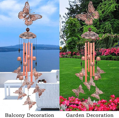 Solawindchime Outdoor Butterfly Wind Chimes, Butterfly Memorial Wind Chimes, Gift Wind Chime, Butterfly Wind Bell, Gifts for Women, for Home, Garden, Indoor, Outdoor Decoration, Garden Wind Chime