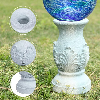 VCUTEKA Gazing Ball Stand, Roman Column Gazing Globe Stand for 8-10 Inch Garden Gazing Globe, Indoor/Outdoor Display Stand Décor Accessories, 12" H