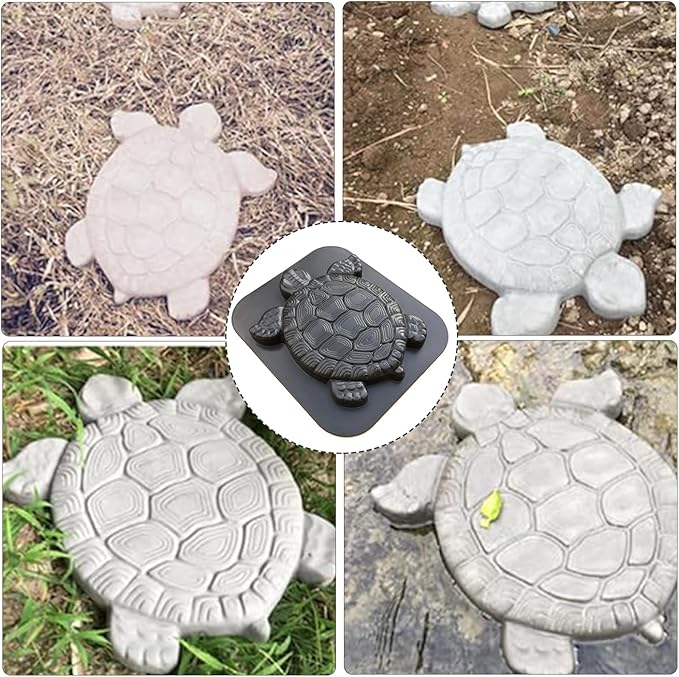 Concrete Molds, DIY Turtle Shape Stepping Stone Molds Reusable Personalized Garden Decor Tortoise Pavement Mold for Crafting Statue, Pathway..