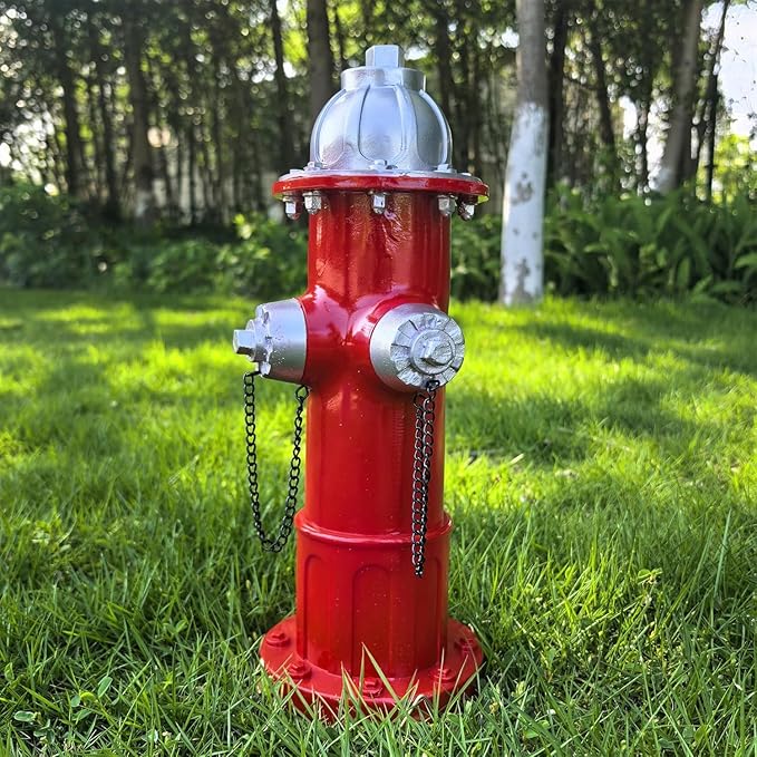 Garden Fire Hydrant Outdoor Statues,Sculpture for Dog to Peed on Yard Decor,Fire Hydrant Puppy Pee Training Post Figurine,Funny Decor Statues for Backyard Patio Lawn Porch White