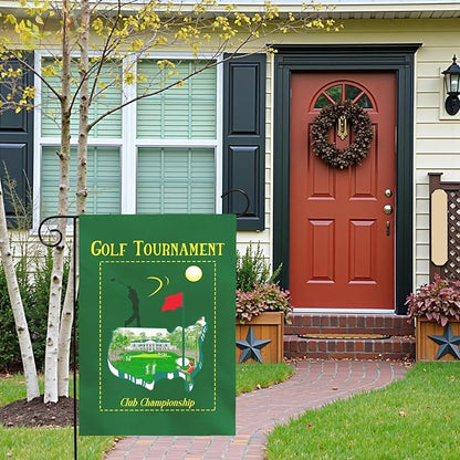 Golf Tournament Garden Flag Club Championship Outdoor Yard Golf Lover Sports Flag Golf Course Putting Green Golfer Theme Front House Banner Lawn Porch Patio Man Cave Home Decor 12x18 Inch
