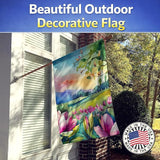 Caroline's Treasures Louisiana Magnolias in Watercolor House Flag Large Porch Sleeve Pole Decorative Outside Yard Banner Artwork Wall Hanging, Polyester, House Size, Multicolor