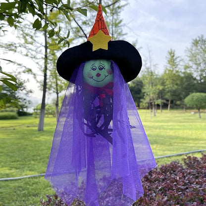 Halloween Hanging Ghost Decorations Outdoor, Pumpkin Witch Halloween Tree Ornaments, Cute Flying Ghost Straw Windsock Pendant Home Indoor Decor Yard Patio Lawn Garden Outside Kids Party Supplies 3PCS