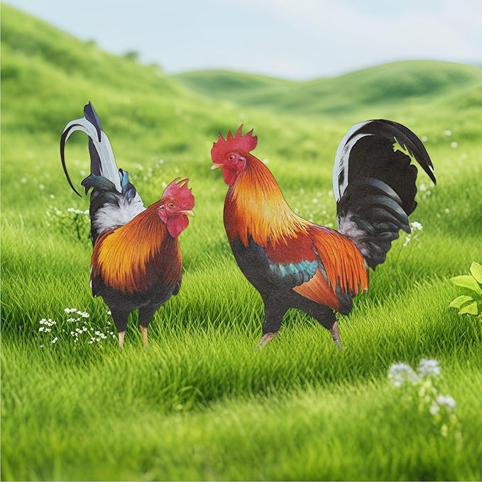 Decorative Garden Stakes,Chicken Decoration Grave Decorations for Cemetery (Chicken Decoration, 1 Pack)