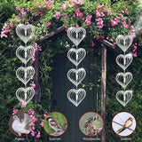 12Pcs Heart Bird Scare Discs, 4Set Highly Reflective Hanging Wind Spinners Outdoor Metal Bird Reflectors for Outside Garden Decor Lightweight Bird Devices to Scare Birds Away from Yard Porch