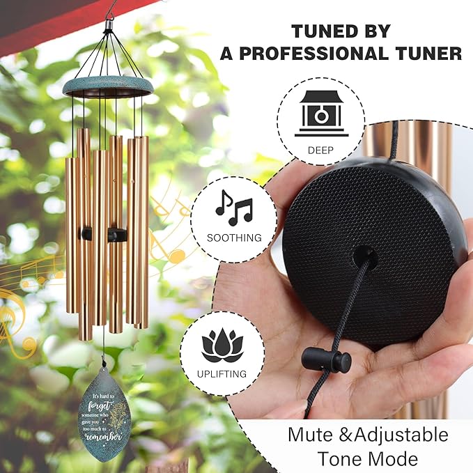 ASTARIN Personalized Wind Chimes Memorial, Customized Sympathy Gifts Wind Chime, 35inch Commemorative Wind Chime Deep Tone for Loss of Loved Daddy/Mom/Son for Condolences/Funeral, Produced in USA