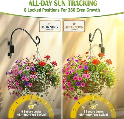 Qiang Ni Plant Hanger Outdoor: 12 Inch 50LBS Bird Feeder Bracket for Garden Patio Decor - Swivel Adjustable Wall Mount Plant Hook for Hanging Flower Baskets
