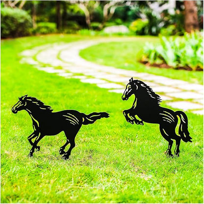 Horse Metal Garden Stakes Decorative Horse Gifts for Women/Men Horse Lovers Gifts,Black Horse Silhouette Statues for Yard Art,Outdoor Decor,Outside,Patio,Lawn Ornaments,Garden Decorations