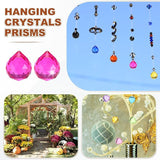 M METERXITY 20-Pack Crystal Ball Prisms, 24mm/0.94 Inch Chandelier Pendant Maker Hanging Crystals Chandelier Prisms for Home/Windows/Garden/DIY Decoration[Rose Red]