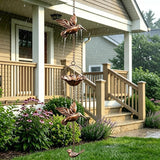 Rain Chain, 8.5 FT Copper Rain Chain for Gutters, Decorative Hummingbird & Lotus Cup Rain Catcher Chain with Weighted Bird, Downspout Alternative for Garden, Patio & Outdoor Drainage