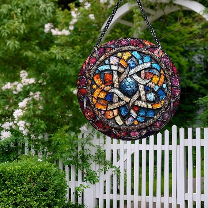 Delicate Mandala Flower Acrylic Suncatcher - Stained Glass Window Hanging for Garden or Indoor Spaces - Artistic Hanging Decoration for Spiritual Spaces, Gift for Friends and Family