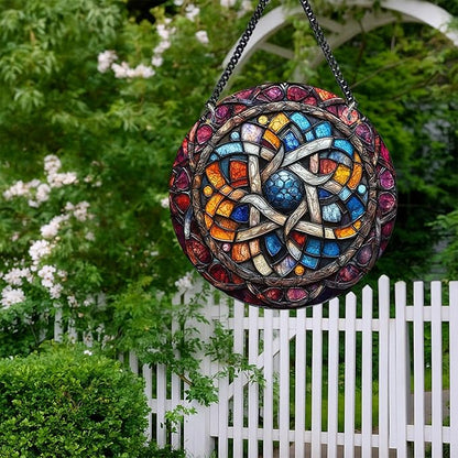 Delicate Mandala Flower Acrylic Suncatcher - Stained Glass Window Hanging for Garden or Indoor Spaces - Artistic Hanging Decoration for Spiritual Spaces, Gift for Friends and Family