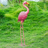 Pink Flamingo Garden Statue Outdoor Decoration, Metal Yard Art Lawn Ornament, Suitable for Backyard Pond, Patio, Porch Outdoor Decor (Large Size)