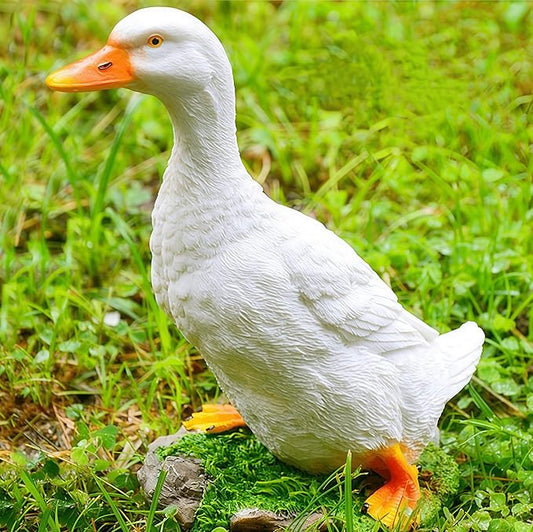 Real Farm Duck Statues,Duck Fence Decoration,Funny Resin Duck Decor,Outdoor Real Animal Statue,Duck Sculpture,Perfect for Home Garden Stairs,Farm,Patio,Backyard