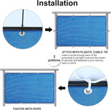 Eden's Decor Balcony Privacy Screen Cover Mesh Windscreen Weather-Resistant UV Protection for Backyard Deck, Patio, Balcony, Pool, Porch, Fence, Railing, Gardening (Blue,2'6"x 50')