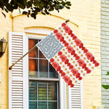 AVOIN colorlife Myosotis Poppy Memorial Day House Flag 28x40 Inch Double Sided Outside, Patriotic American Flag Yard Outdoor Decoration