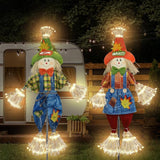 Fall Decorations Outdoor Scarecrow with Firework Lamp, Solar Powered Autumn Harvest Thanksgiving Halloween Decor for Yard,Garden,Porch, Farmhouse - 39 Inch