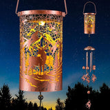Retisee Deer Solar Wind Chimes Outdoor Metal Deer Gifts Solar Light Windchimes Outside Indoors Christmas Decoration Birthday Gift for Home Lawn Porch Patio Garden Yard