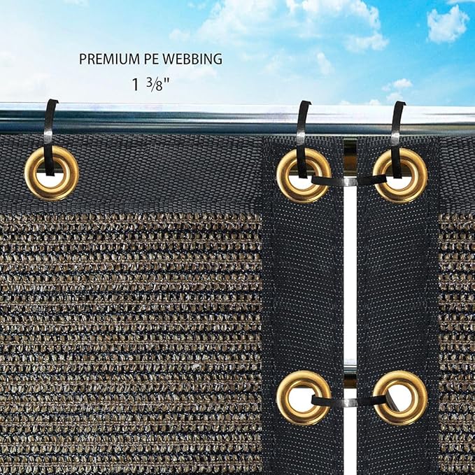 Houssity Brown 3' x 98' Balcony Deck Fence Privacy Screen Cover Panel Shade Cloth Fabric for Chain Link Fence Patio Pool Railing Driveway Walkway Porch Playground Dog Kennel Residence Commercial Use
