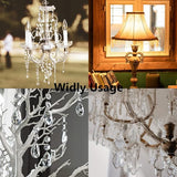 20pcs Clear Maple Leaf Crystal Chandelier Prism Pendant Parts, 50mm Suncatchers Hanging Crystals Beads for Chandelier Christmas Tree Decoration