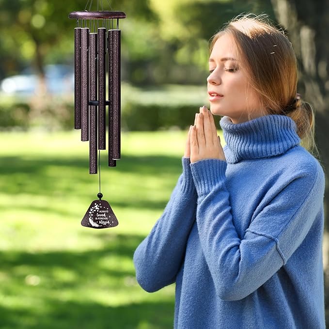 ZANIION Sympathy Memorial Gifts for Loss of Dad Wind Chimes 32", Bereavement Gift for Loss of Father, Windchimes in Memory of Dad Present, Condolence/Remembrance Present for Her/Him Wind Bell 32"