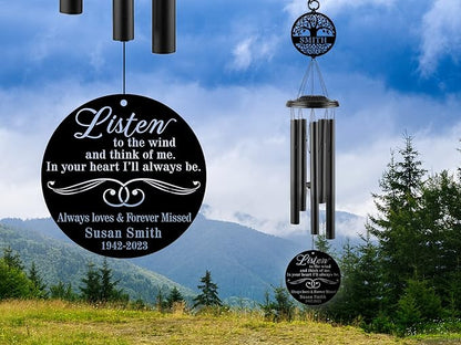 Wind Chimes for Outside, Sympathy Gifts for Loss of Loved One, Personalized Sympathy Wind Chimes, Memorial Gifts for Loss of Father, Windchimes in Memory of a Loved One Rememberance Gift for Loss