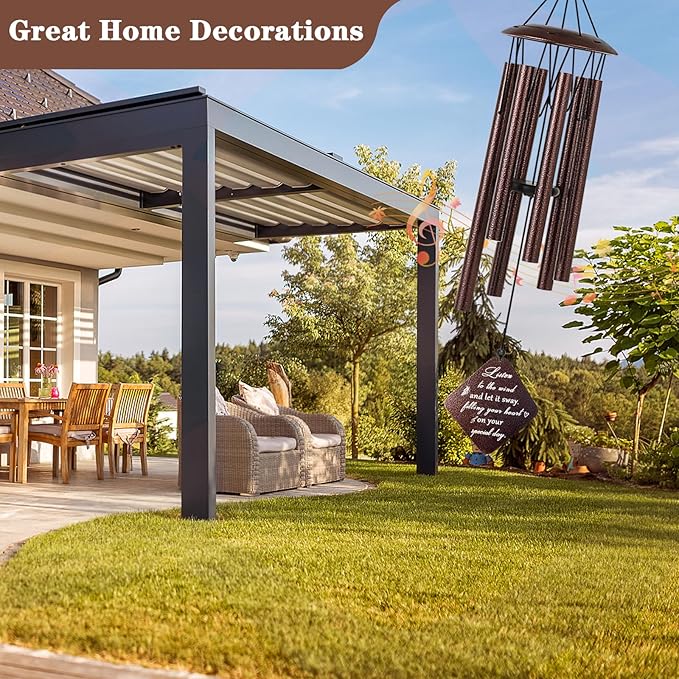 80th Birthday Gifts for Women, 80 Year Old Birthday Gifts for Mom Grandma Wife Friends, 32” Bronze Wind Chimes