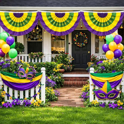 Graduation Party Decorations Bunting Flag & Mardi Gras Banner 2x20Ft Bunting Flag Class of 2026 Graduation Déco School Outdoor Porch Decor for Birthday & Events