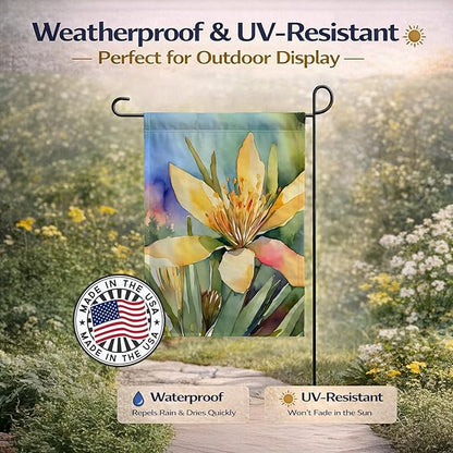 Caroline's Treasures New Mexico Yucca Flower in Watercolor Garden Flag Mailbox Flag Decorative Yard Flag Banner Outside Patio Artwork Yard Flower Beds, Garden Size, Multicolor