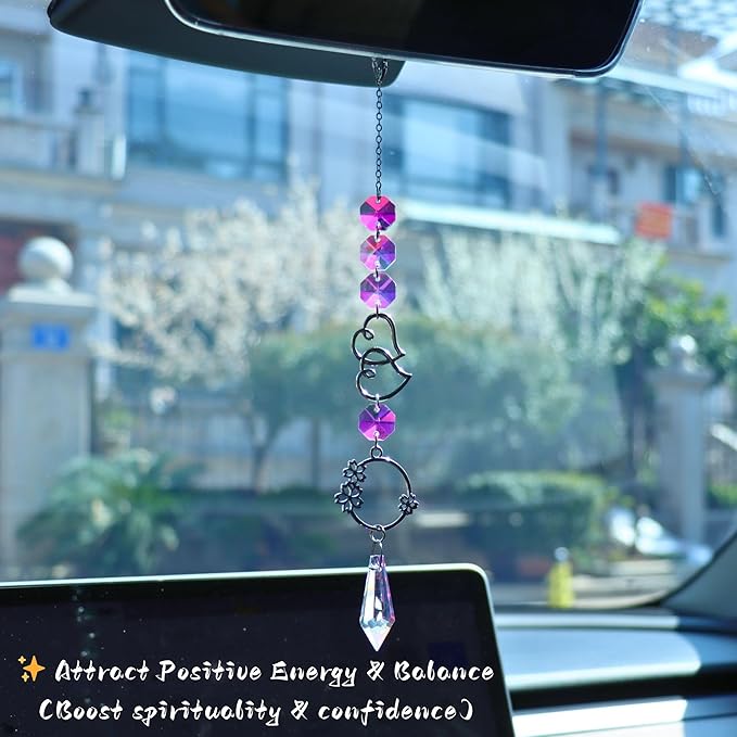 Colorful Crystal Car Mirror Hanging Accessories | Rear View Mirror Pendant | Boho Car Charm & Decor | Gifts for Women